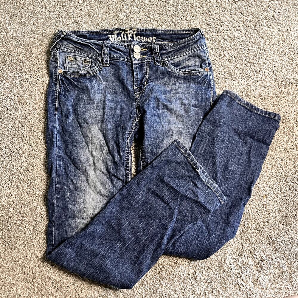 Wallflower Denim Jeans Y2K Bedazzled Size 7 Womens